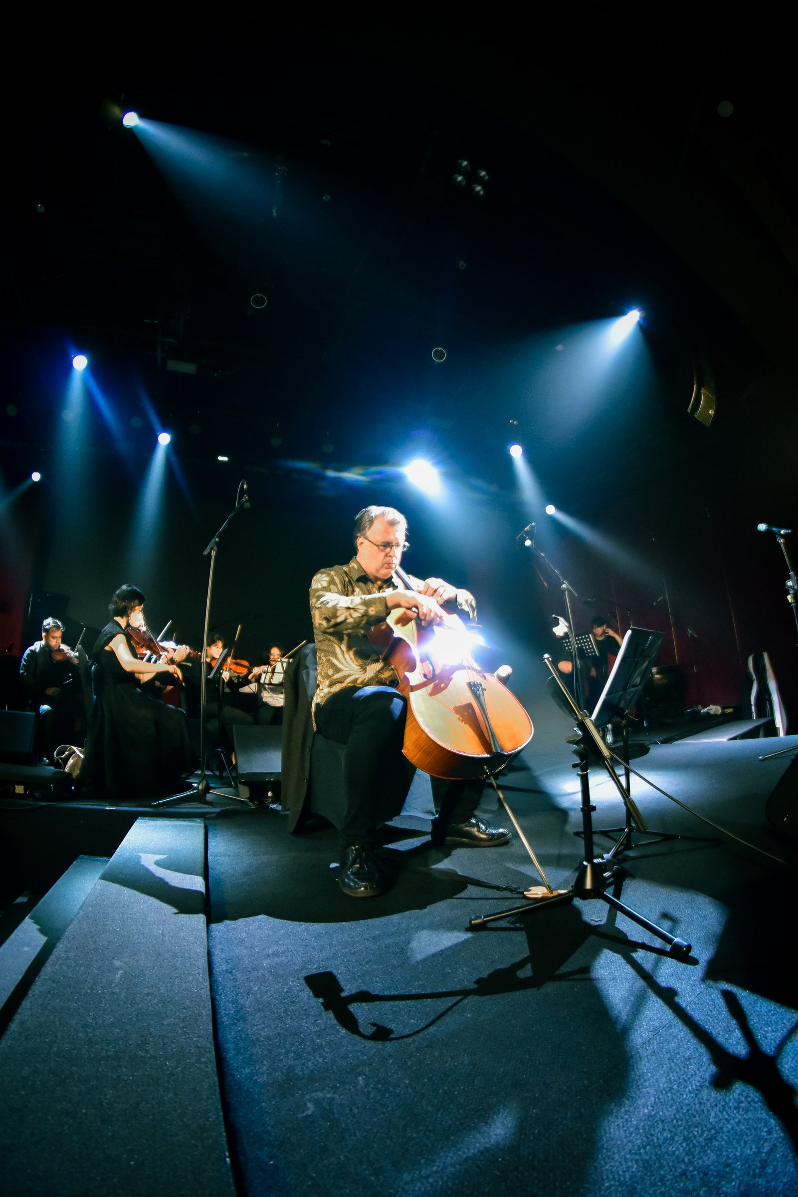 Cello and stage lights